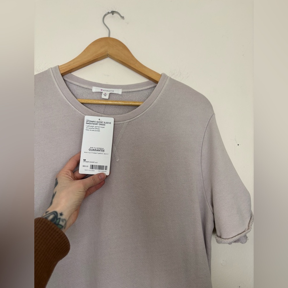 Athleta Uptempo Short Sleeve Dress In Lilac - Picture 5 of 9